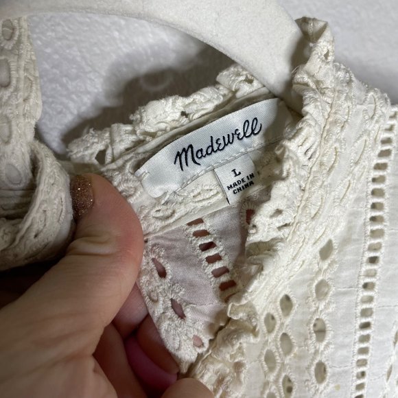Madewell White Eyelet Blouse - Picture 6 of 9